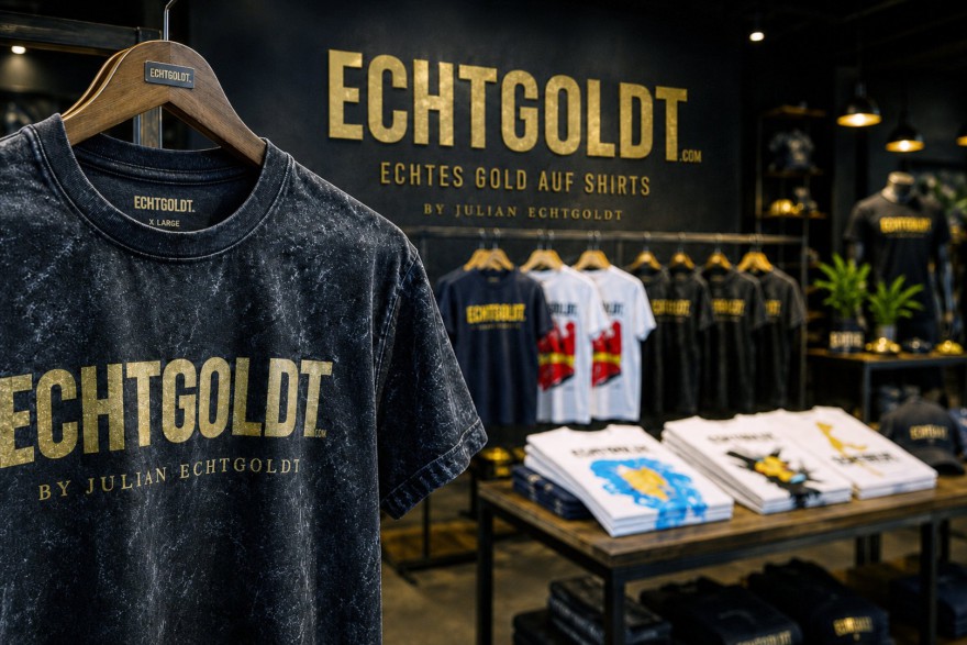 Julian Echtgoldt Echtgoldt.com Pures Gold auf T-Shirts