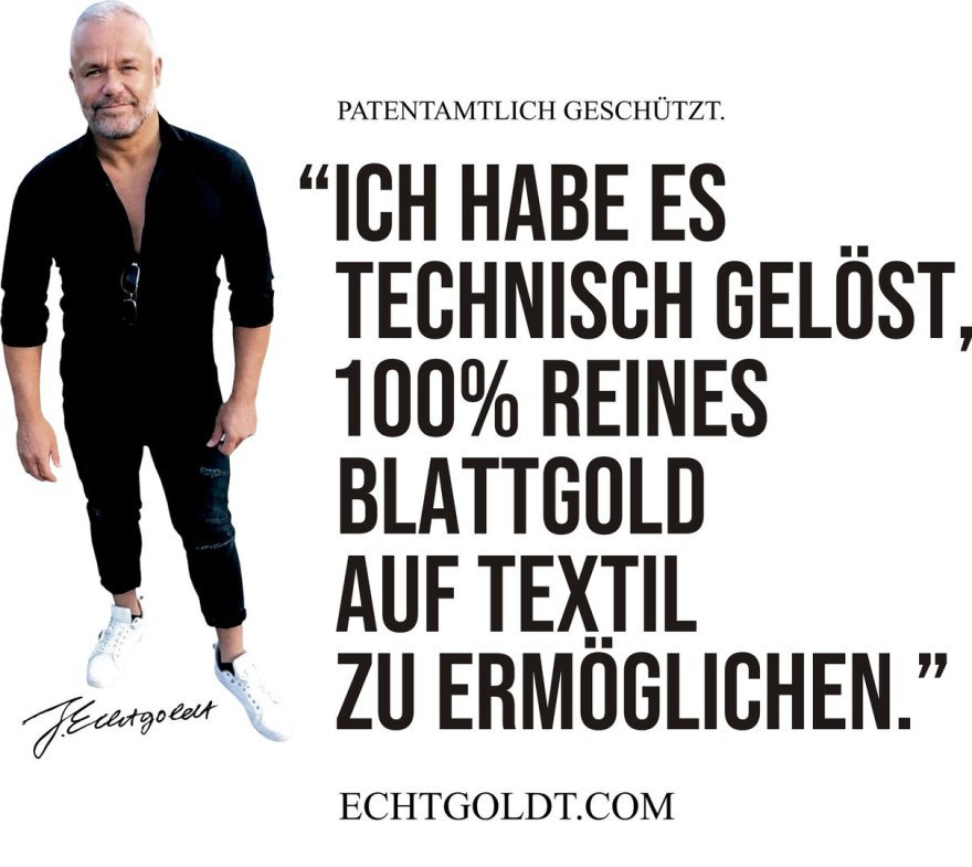 Julian Echtgoldt 100% Reines Blattgold auf Textil Echtgoldt.com